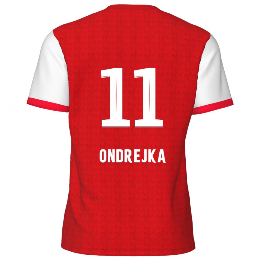 Herren Fußball Jacob Ondrejka #11 Rot Weiß Heimtrikot Trikot 2024/25 T-Shirt Luxemburg