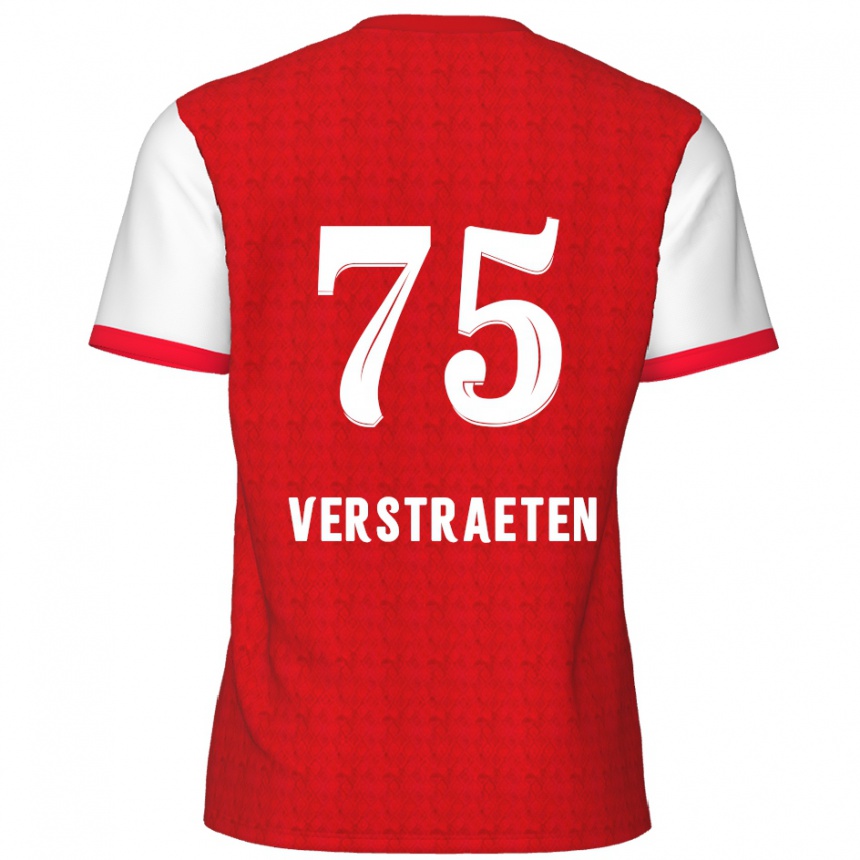 Herren Fußball Andreas Verstraeten #75 Rot Weiß Heimtrikot Trikot 2024/25 T-Shirt Luxemburg