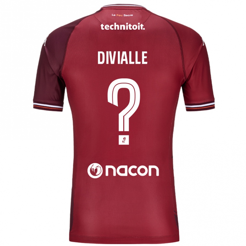 Herren Fußball Charles Divialle #0 Rot Granata Heimtrikot Trikot 2024/25 T-Shirt Luxemburg