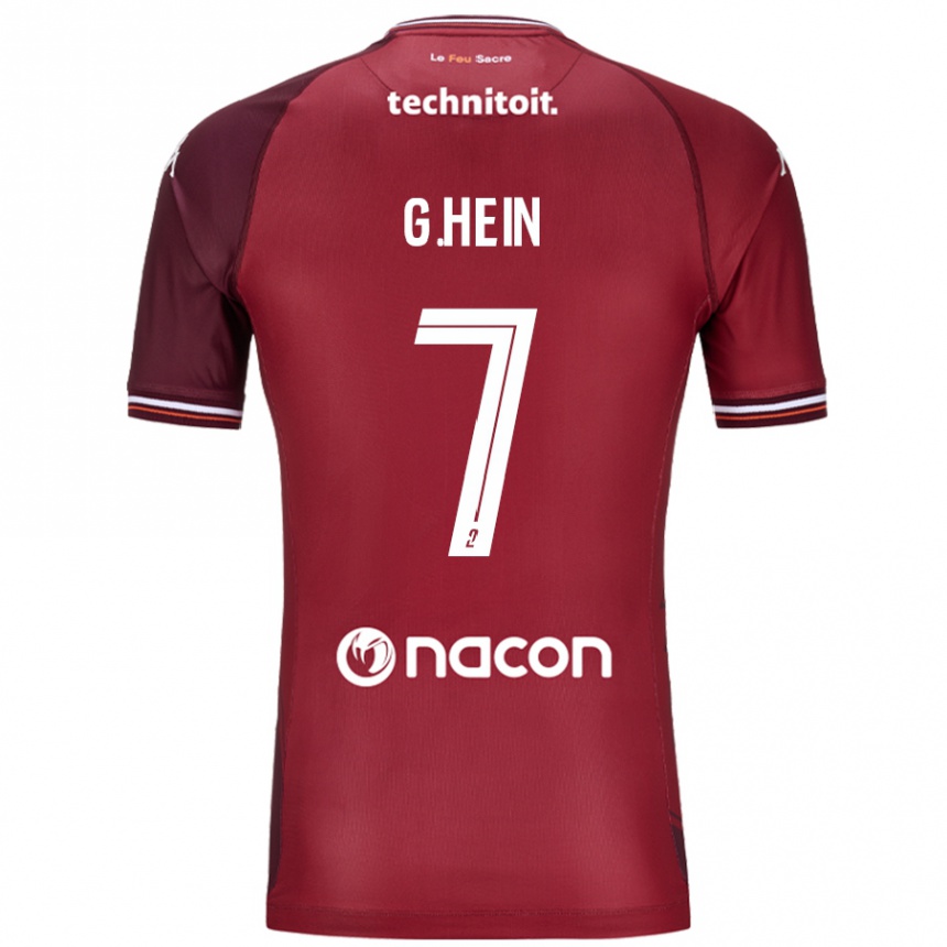 Herren Fußball Gauthier Hein #7 Rot Granata Heimtrikot Trikot 2024/25 T-Shirt Luxemburg