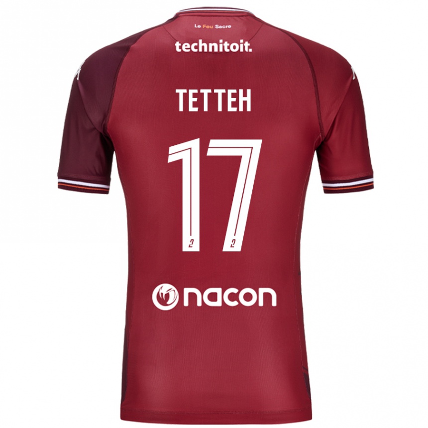 Herren Fußball Benjamin Tetteh #17 Rot Granata Heimtrikot Trikot 2024/25 T-Shirt Luxemburg