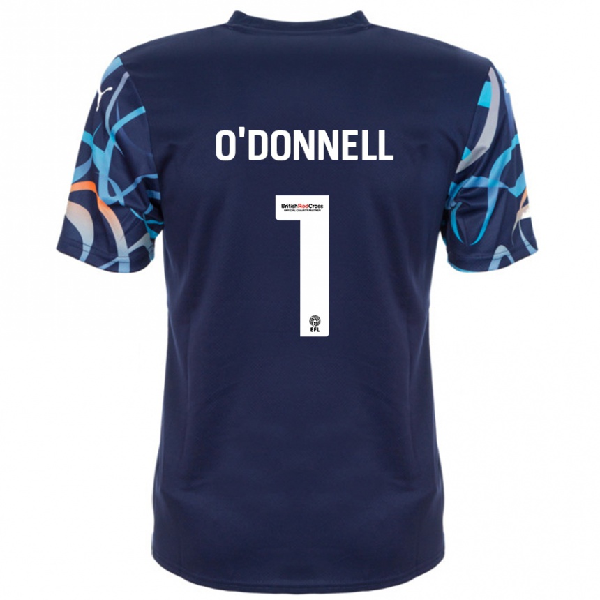 Herren Fußball Richard O'donnell #1 Marineblau Auswärtstrikot Trikot 2024/25 T-Shirt Luxemburg