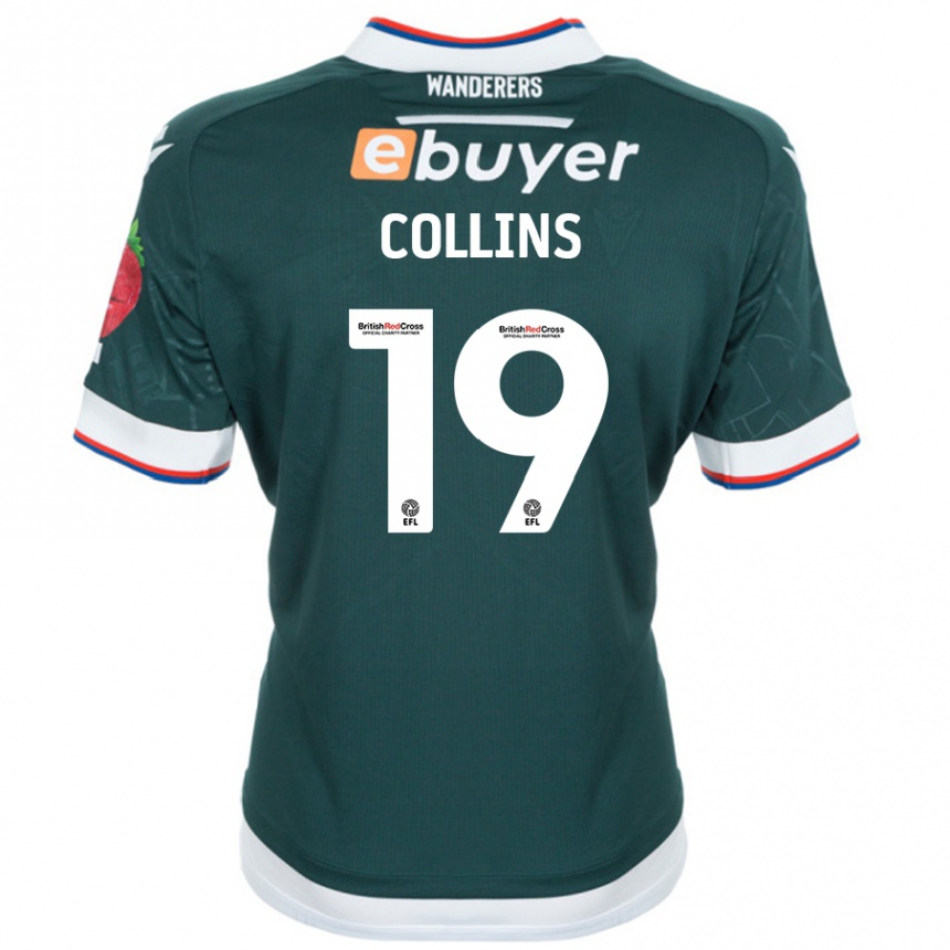 Herren Fußball Aaron Collins #19 Dunkelgrün Auswärtstrikot Trikot 2024/25 T-Shirt Luxemburg