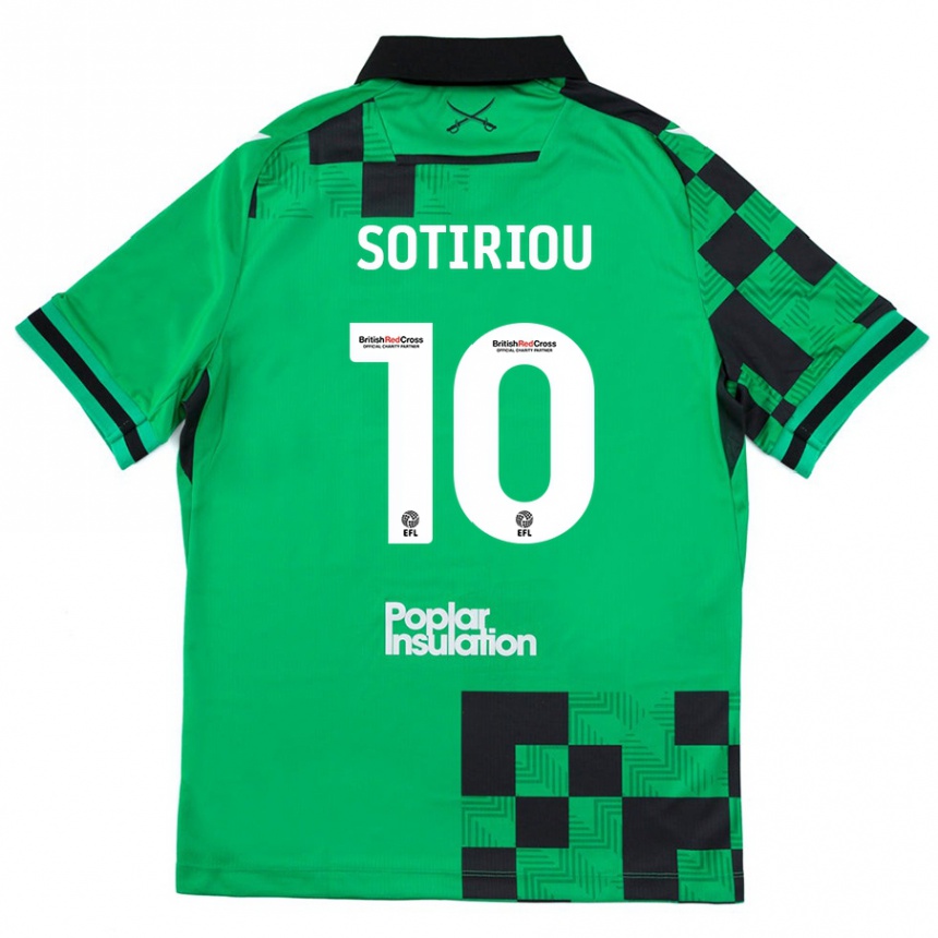 Herren Fußball Ruel Sotiriou #10 Grün Schwarz Auswärtstrikot Trikot 2024/25 T-Shirt Luxemburg