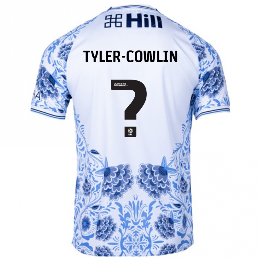 Herren Fußball Danny Tyler-Cowlin #0 Weiß Blau Auswärtstrikot Trikot 2024/25 T-Shirt Luxemburg