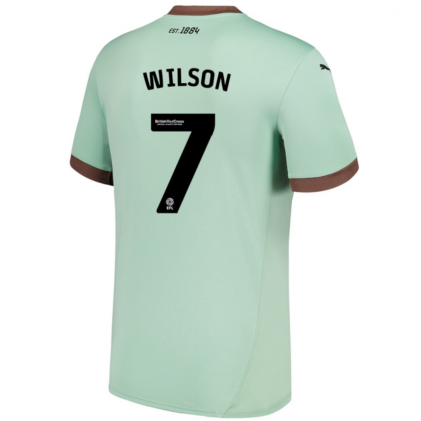 Herren Fußball Emelia Wilson #7 Blassgrün Auswärtstrikot Trikot 2024/25 T-Shirt Luxemburg