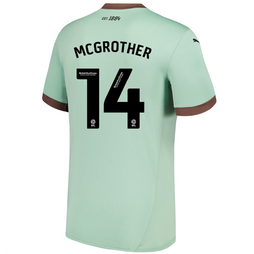 Herren Fußball Becky Mcgrother #14 Blassgrün Auswärtstrikot Trikot 2024/25 T-Shirt Luxemburg