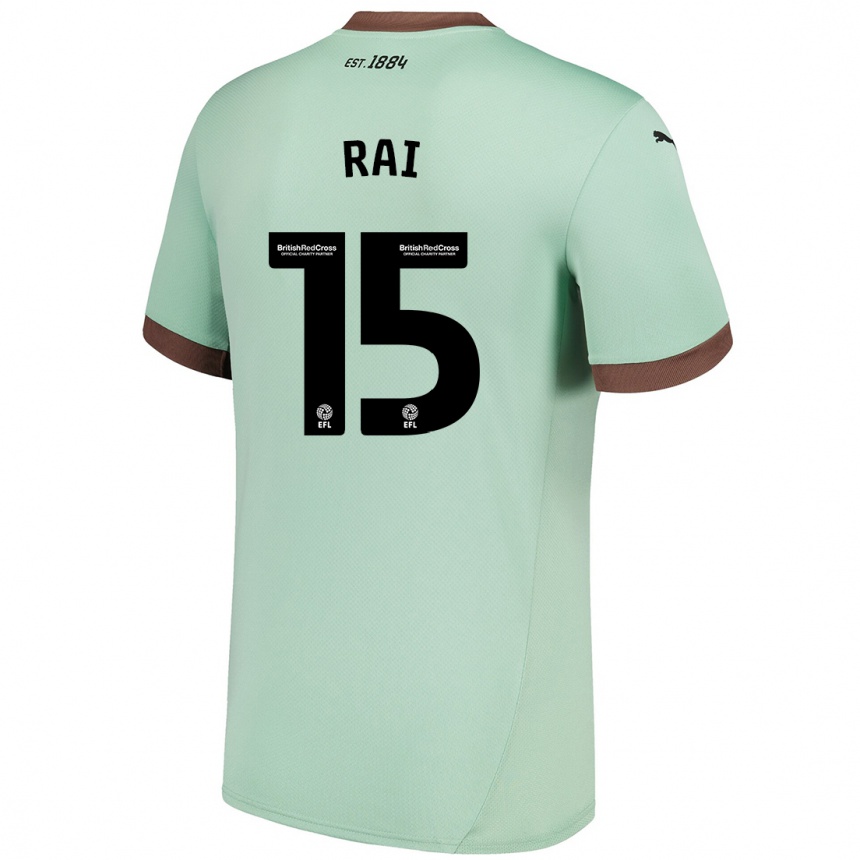 Herren Fußball Kira Rai #15 Blassgrün Auswärtstrikot Trikot 2024/25 T-Shirt Luxemburg