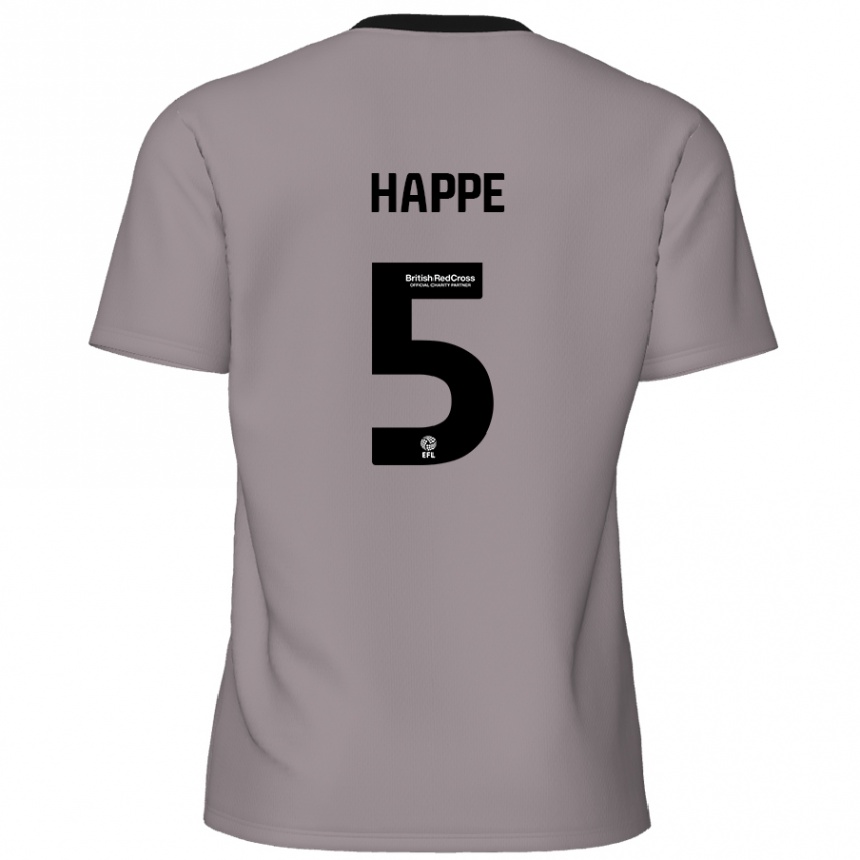 Herren Fußball Dan Happe #5 Grau Auswärtstrikot Trikot 2024/25 T-Shirt Luxemburg