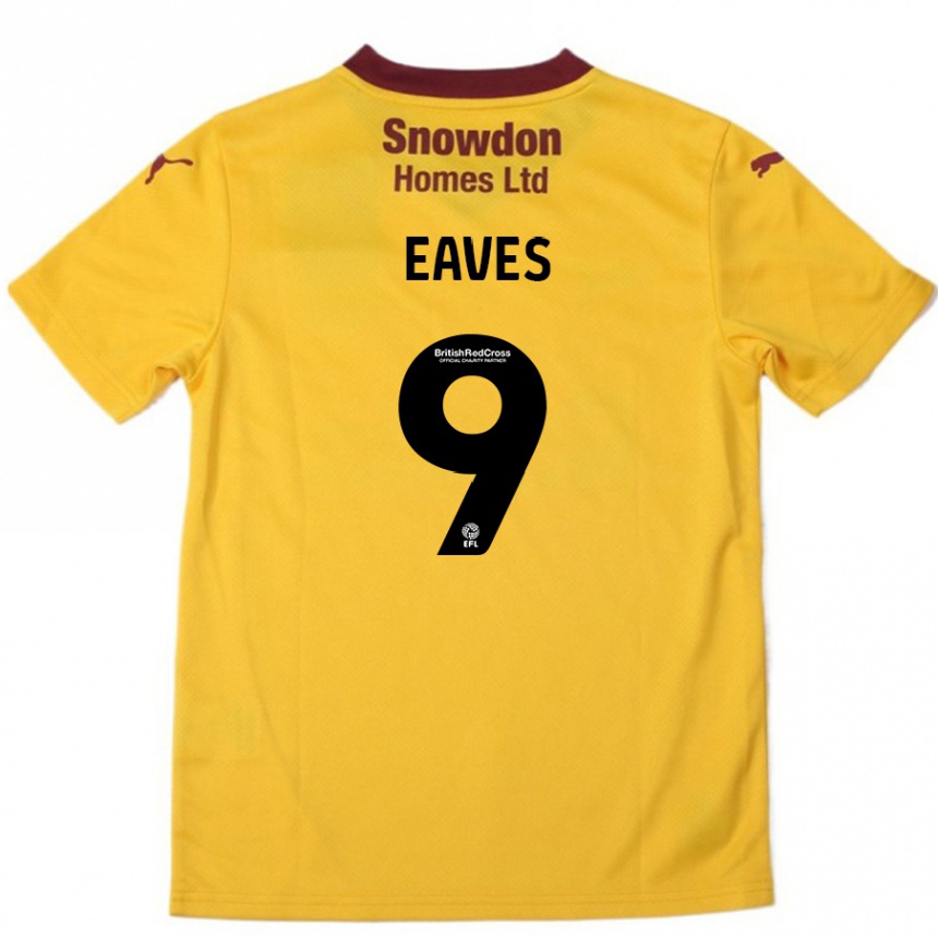 Herren Fußball Tom Eaves #9 Orange Burgunderrot Auswärtstrikot Trikot 2024/25 T-Shirt Luxemburg