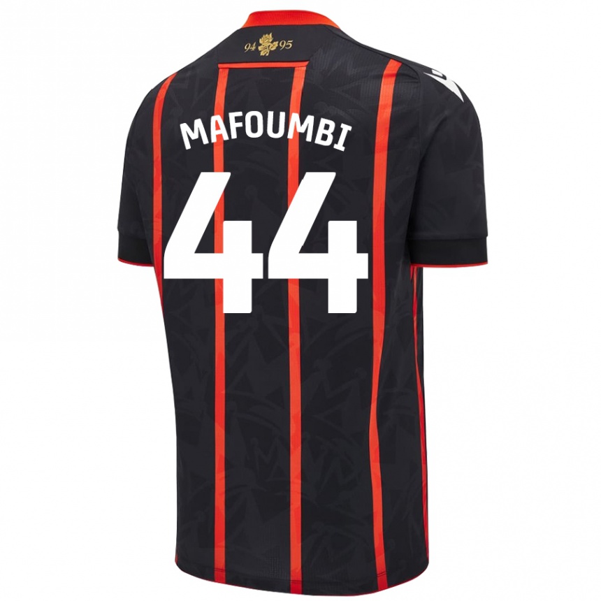 Herren Fußball Exaucé Mafoumbi #44 Schwarz Rot Auswärtstrikot Trikot 2024/25 T-Shirt Luxemburg