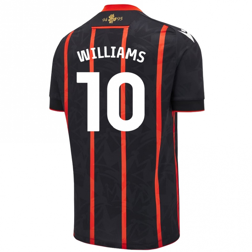 Herren Fußball Chloe Williams #10 Schwarz Rot Auswärtstrikot Trikot 2024/25 T-Shirt Luxemburg