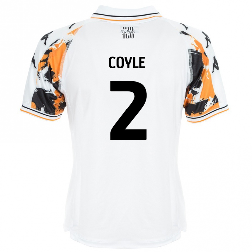 Herren Fußball Lewie Coyle #2 Weiß Auswärtstrikot Trikot 2024/25 T-Shirt Luxemburg