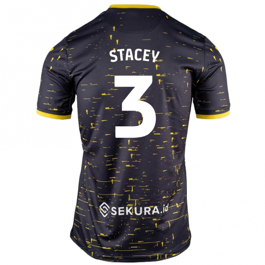 Herren Fußball Jack Stacey #3 Schwarz Gelb Auswärtstrikot Trikot 2024/25 T-Shirt Luxemburg