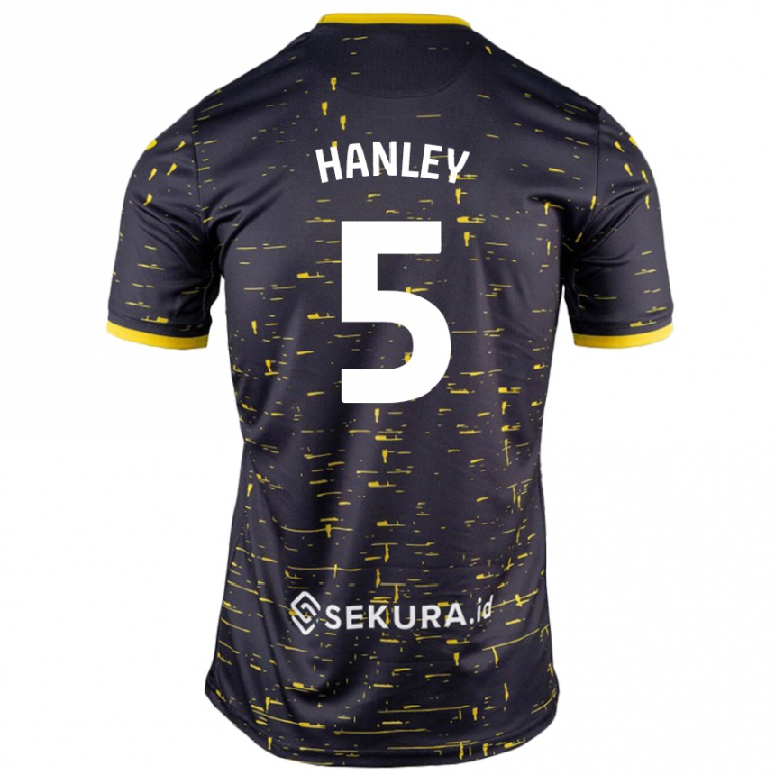 Herren Fußball Grant Hanley #5 Schwarz Gelb Auswärtstrikot Trikot 2024/25 T-Shirt Luxemburg