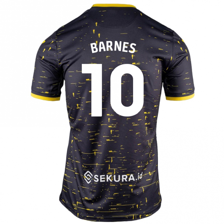 Herren Fußball Ashley Barnes #10 Schwarz Gelb Auswärtstrikot Trikot 2024/25 T-Shirt Luxemburg