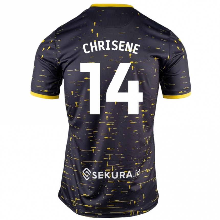 Herren Fußball Ben Chrisene #14 Schwarz Gelb Auswärtstrikot Trikot 2024/25 T-Shirt Luxemburg