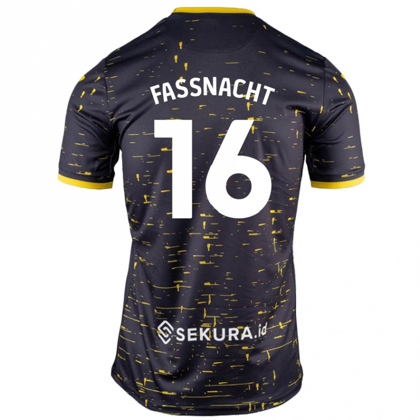 Herren Fußball Christian Fassnacht #16 Schwarz Gelb Auswärtstrikot Trikot 2024/25 T-Shirt Luxemburg