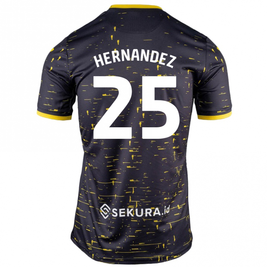 Herren Fußball Onel Hernández #25 Schwarz Gelb Auswärtstrikot Trikot 2024/25 T-Shirt Luxemburg