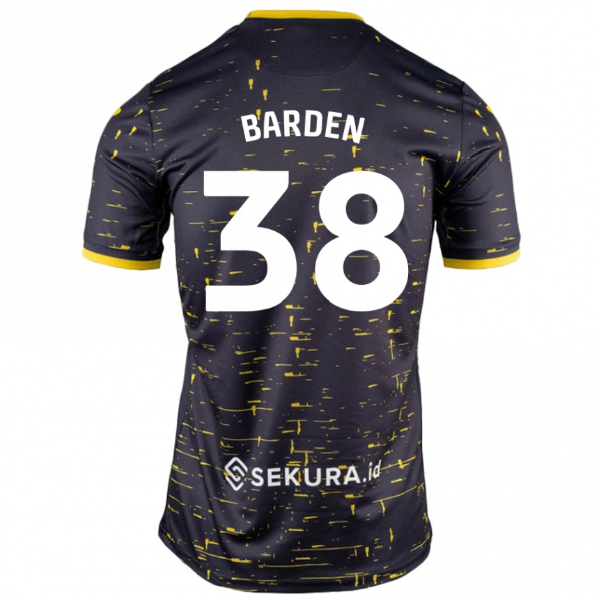 Herren Fußball Daniel Barden #38 Schwarz Gelb Auswärtstrikot Trikot 2024/25 T-Shirt Luxemburg