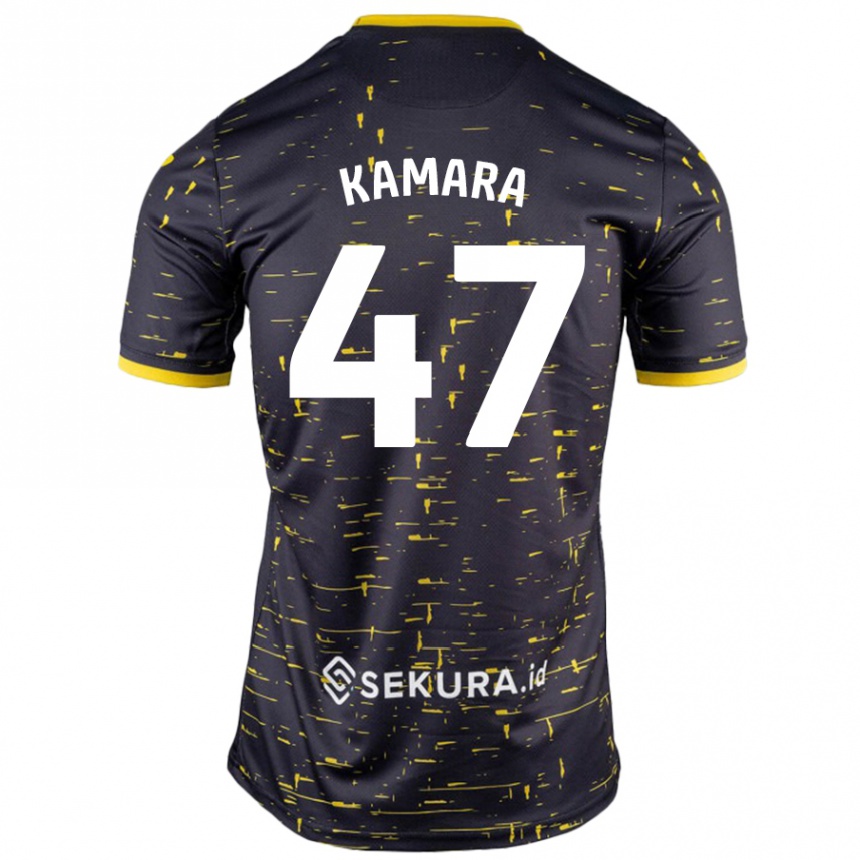 Herren Fußball Abu Kamara #47 Schwarz Gelb Auswärtstrikot Trikot 2024/25 T-Shirt Luxemburg