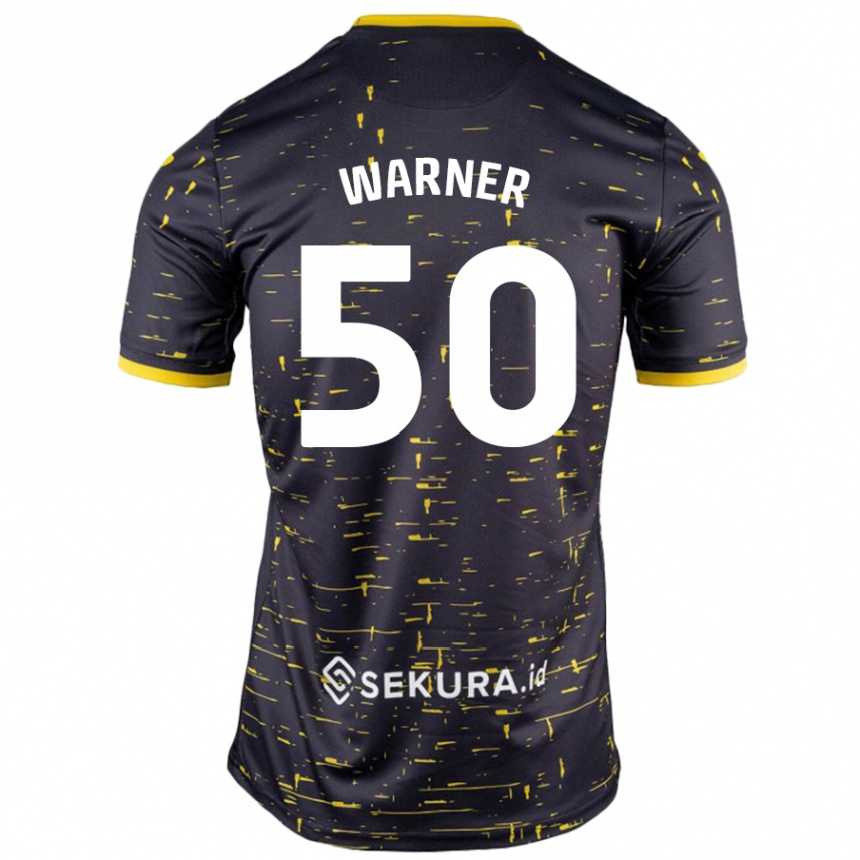 Herren Fußball Jaden Warner #50 Schwarz Gelb Auswärtstrikot Trikot 2024/25 T-Shirt Luxemburg