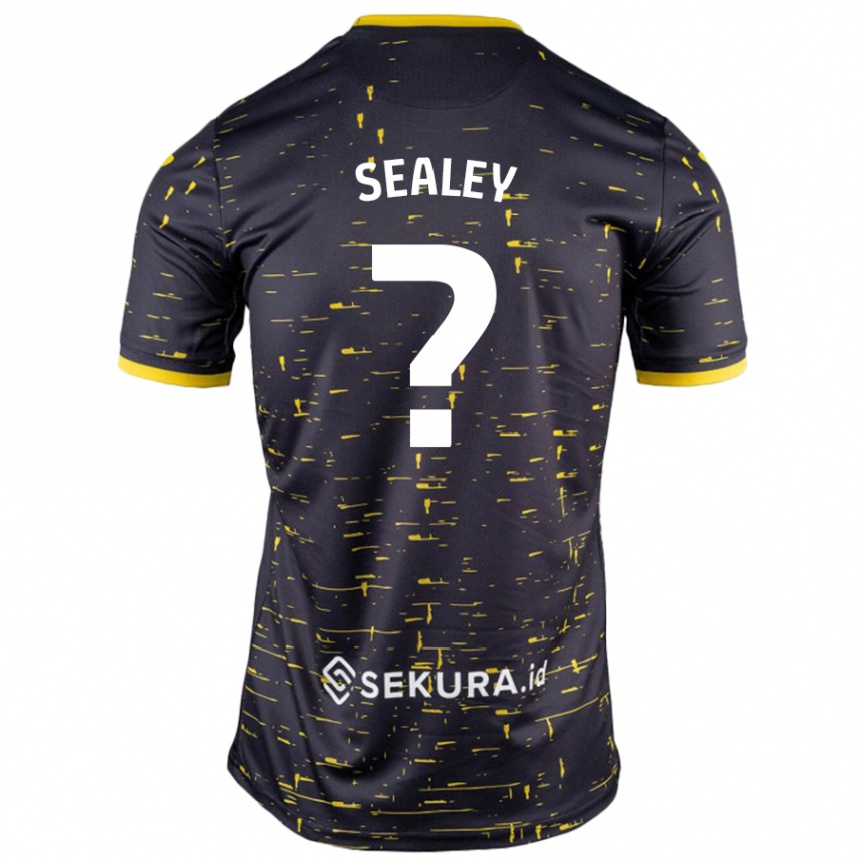 Herren Fußball La'sean Sealey #0 Schwarz Gelb Auswärtstrikot Trikot 2024/25 T-Shirt Luxemburg