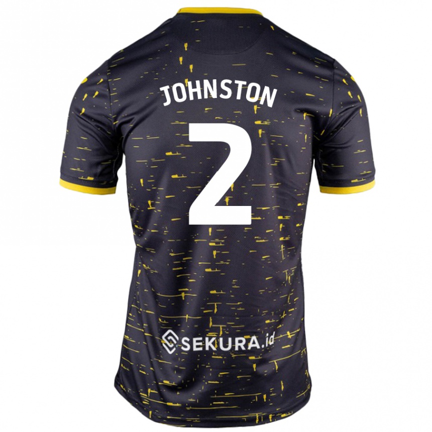 Herren Fußball Chardonnay Johnston #2 Schwarz Gelb Auswärtstrikot Trikot 2024/25 T-Shirt Luxemburg