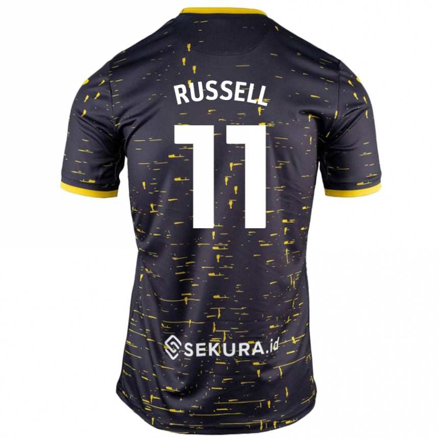 Herren Fußball Rebecca Russell #11 Schwarz Gelb Auswärtstrikot Trikot 2024/25 T-Shirt Luxemburg