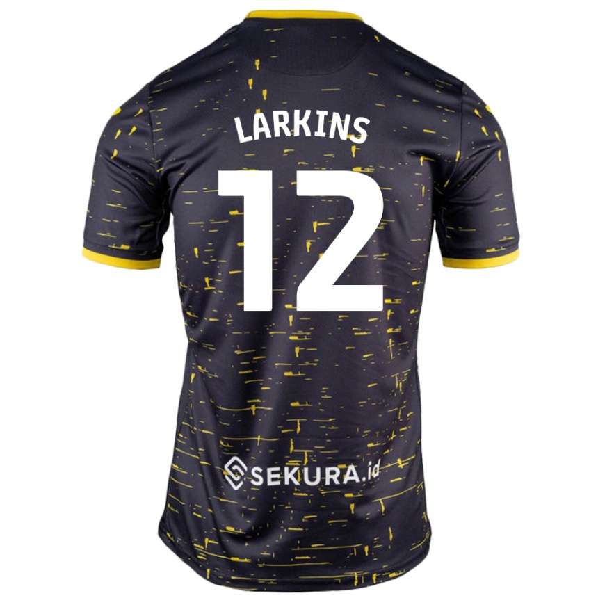 Herren Fußball Anna Larkins #12 Schwarz Gelb Auswärtstrikot Trikot 2024/25 T-Shirt Luxemburg