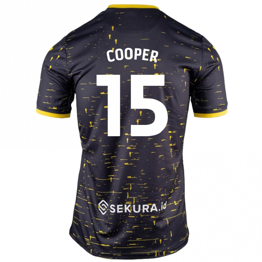 Herren Fußball Naomi Cooper #15 Schwarz Gelb Auswärtstrikot Trikot 2024/25 T-Shirt Luxemburg