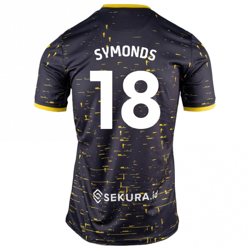 Herren Fußball Freya Symonds #18 Schwarz Gelb Auswärtstrikot Trikot 2024/25 T-Shirt Luxemburg