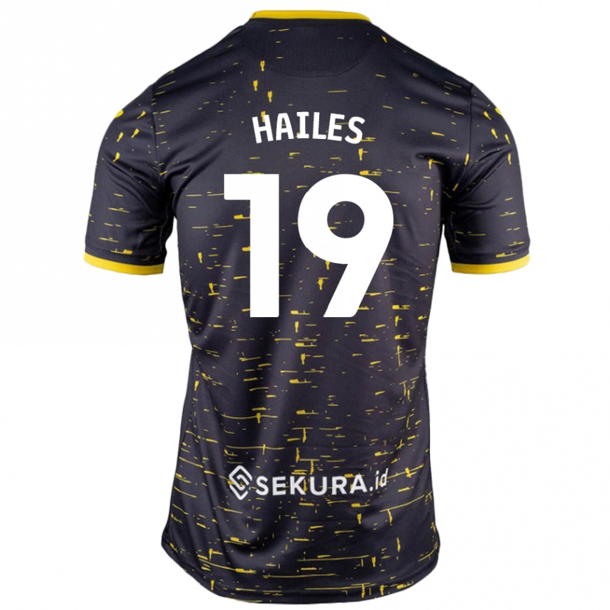 Herren Fußball Lauren Hailes #19 Schwarz Gelb Auswärtstrikot Trikot 2024/25 T-Shirt Luxemburg