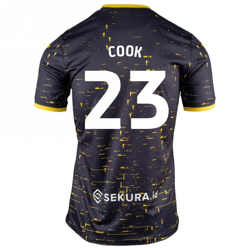 Herren Fußball Olivia Cook #23 Schwarz Gelb Auswärtstrikot Trikot 2024/25 T-Shirt Luxemburg