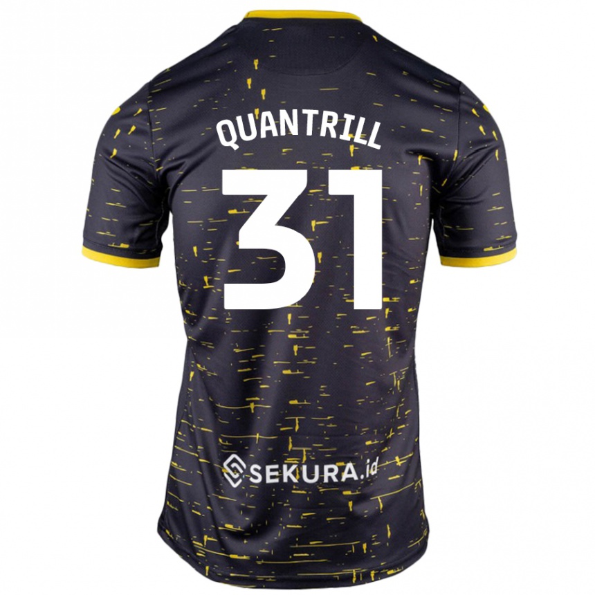 Herren Fußball Sarah Quantrill #31 Schwarz Gelb Auswärtstrikot Trikot 2024/25 T-Shirt Luxemburg