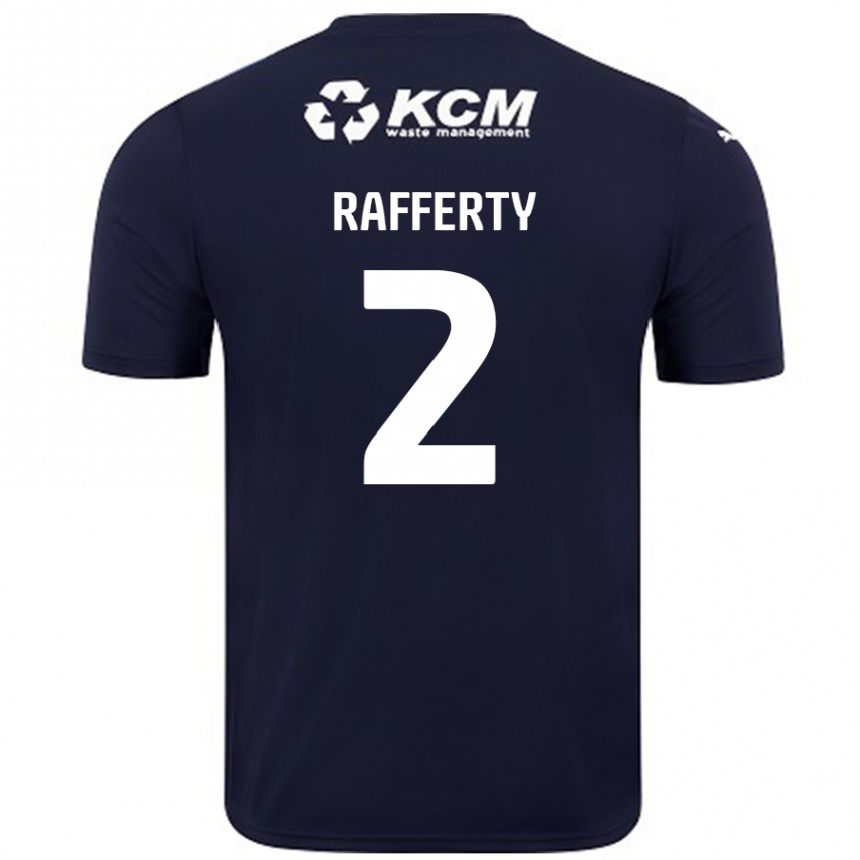 Herren Fußball Joe Rafferty #2 Marineblau Auswärtstrikot Trikot 2024/25 T-Shirt Luxemburg