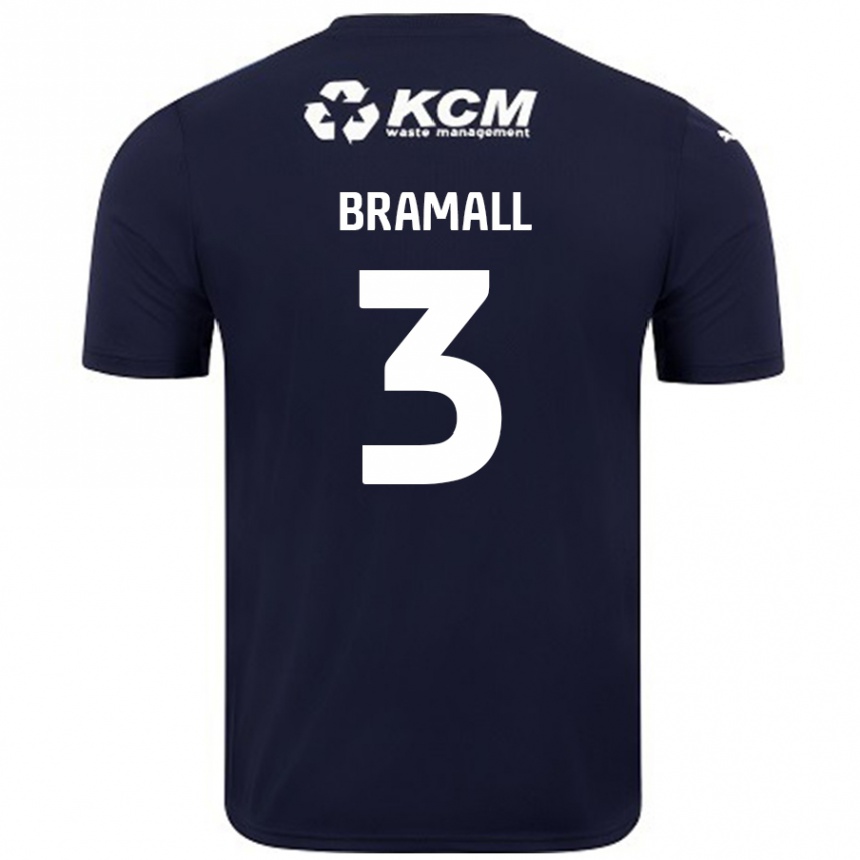 Herren Fußball Cohen Bramall #3 Marineblau Auswärtstrikot Trikot 2024/25 T-Shirt Luxemburg