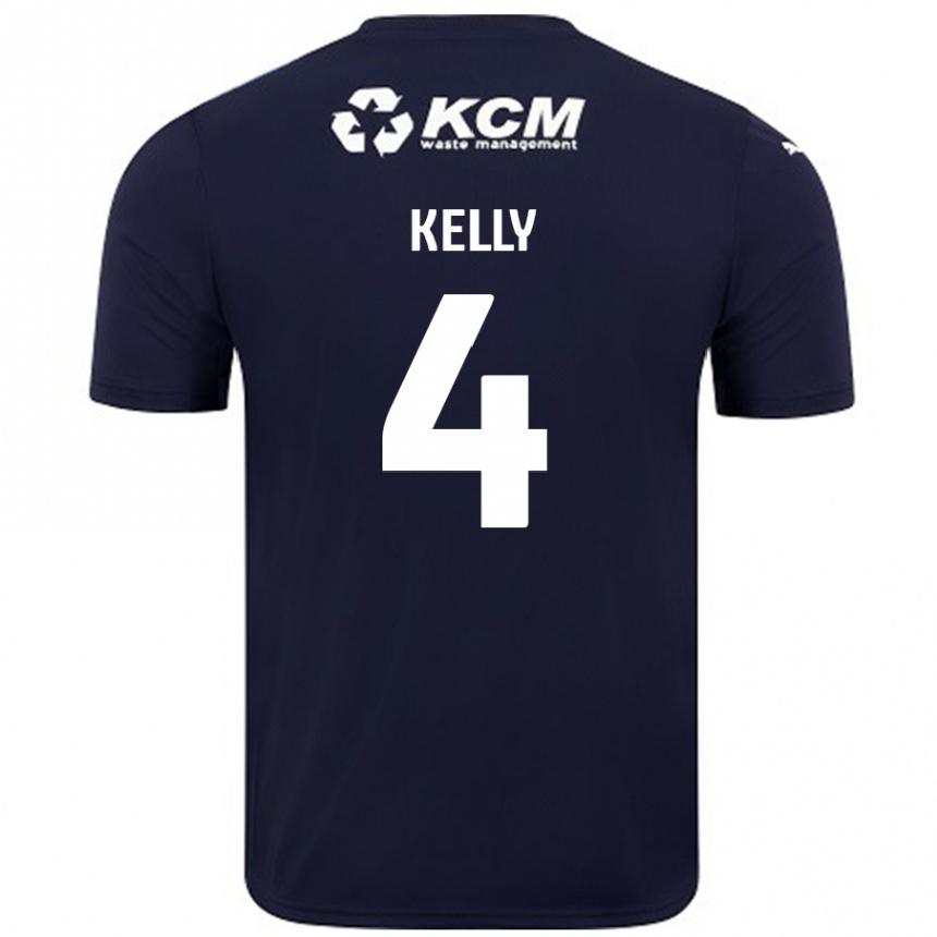 Herren Fußball Liam Kelly #4 Marineblau Auswärtstrikot Trikot 2024/25 T-Shirt Luxemburg