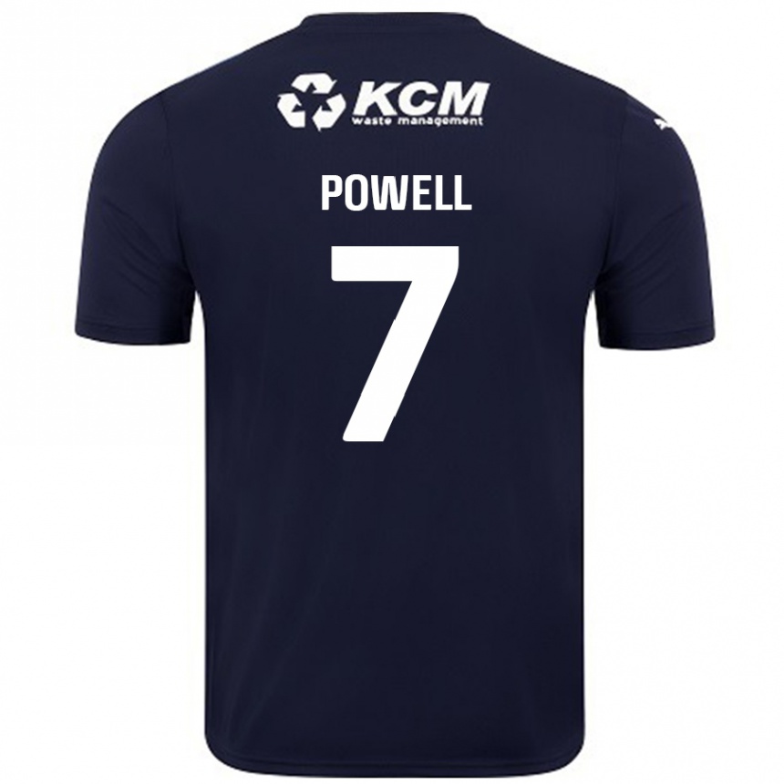 Herren Fußball Joe Powell #7 Marineblau Auswärtstrikot Trikot 2024/25 T-Shirt Luxemburg