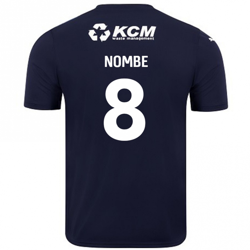 Herren Fußball Sam Nombe #8 Marineblau Auswärtstrikot Trikot 2024/25 T-Shirt Luxemburg