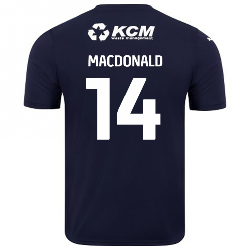 Herren Fußball Alex Macdonald #14 Marineblau Auswärtstrikot Trikot 2024/25 T-Shirt Luxemburg