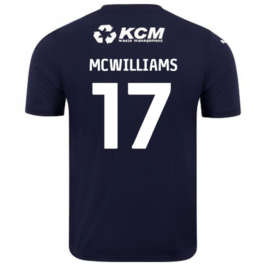 Herren Fußball Shaun Mcwilliams #17 Marineblau Auswärtstrikot Trikot 2024/25 T-Shirt Luxemburg