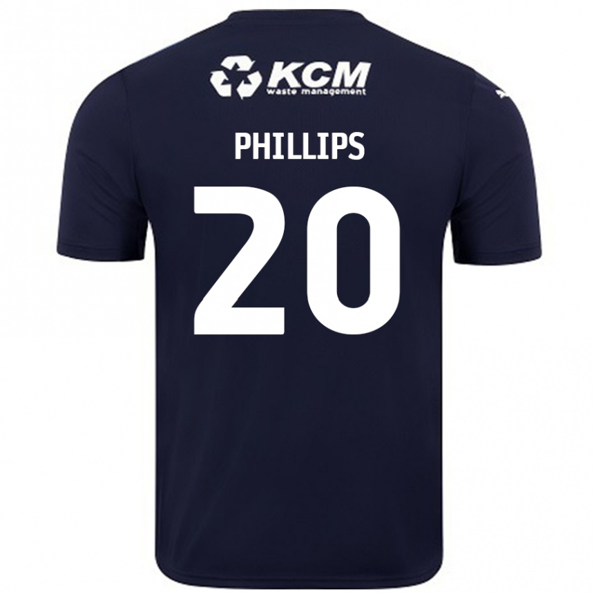 Herren Fußball Dillon Phillips #20 Marineblau Auswärtstrikot Trikot 2024/25 T-Shirt Luxemburg