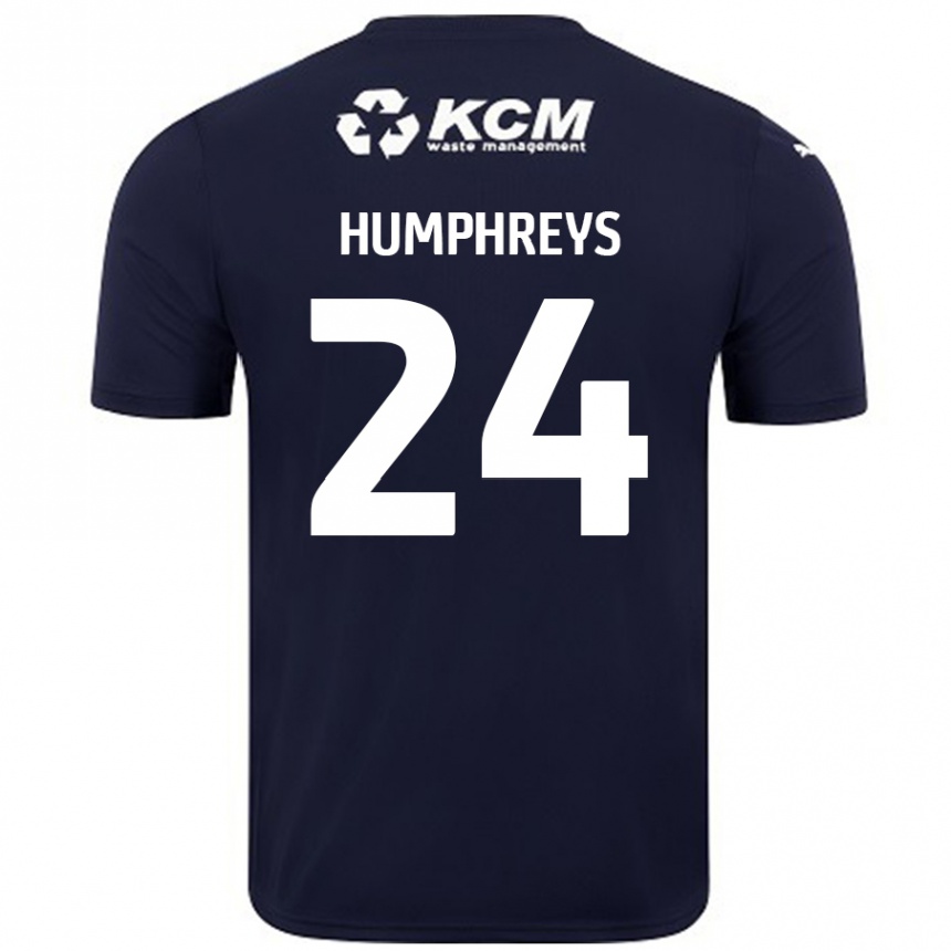 Herren Fußball Cameron Humphreys #24 Marineblau Auswärtstrikot Trikot 2024/25 T-Shirt Luxemburg