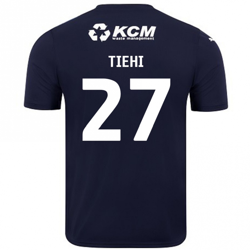 Herren Fußball Christ Tiehi #27 Marineblau Auswärtstrikot Trikot 2024/25 T-Shirt Luxemburg