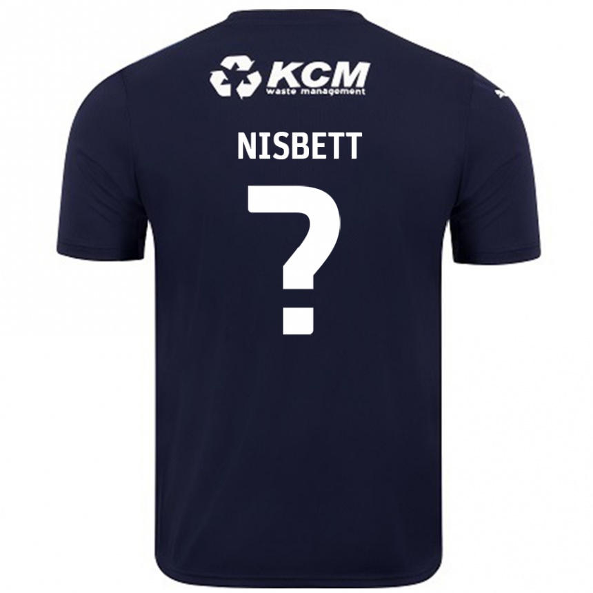 Herren Fußball Kanye Nisbett #0 Marineblau Auswärtstrikot Trikot 2024/25 T-Shirt Luxemburg