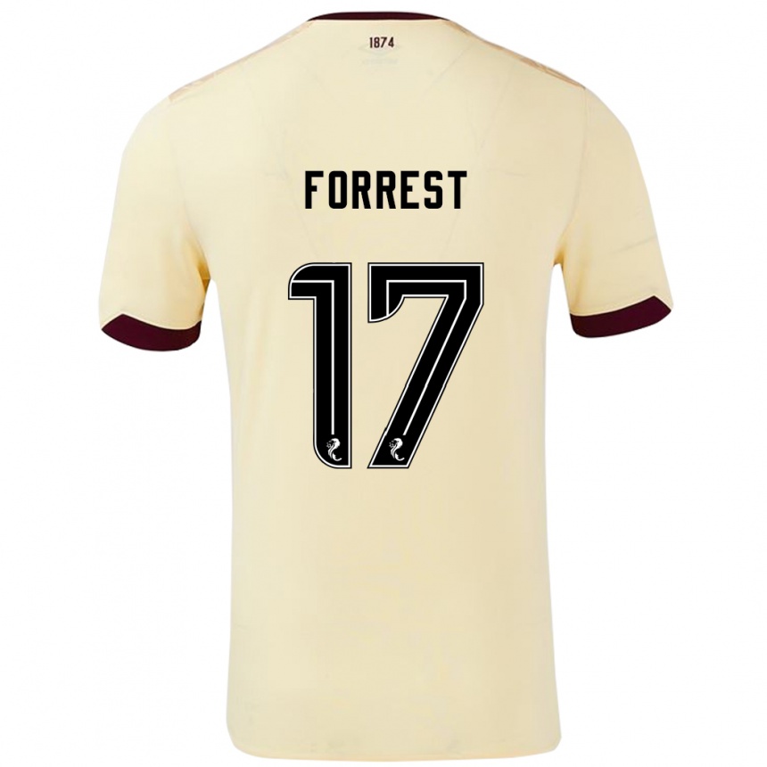 Herren Fußball Alan Forrest #17 Creme Burgunderrot Auswärtstrikot Trikot 2024/25 T-Shirt Luxemburg