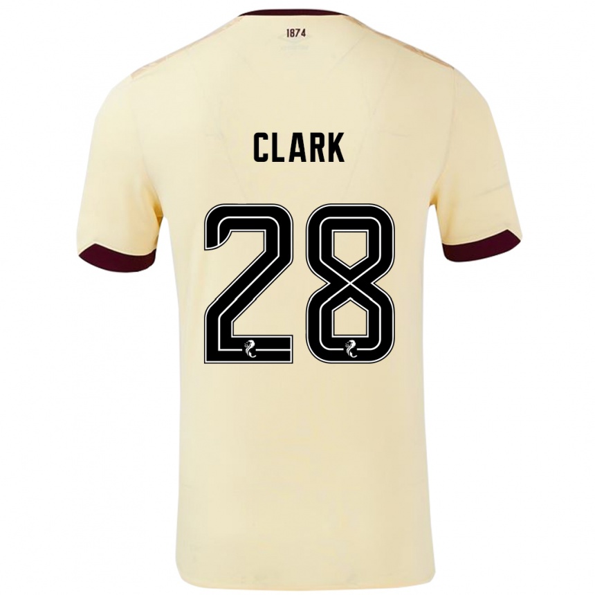 Herren Fußball Zander Clark #28 Creme Burgunderrot Auswärtstrikot Trikot 2024/25 T-Shirt Luxemburg