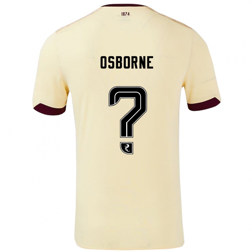 Herren Fußball Alfie Osborne #0 Creme Burgunderrot Auswärtstrikot Trikot 2024/25 T-Shirt Luxemburg