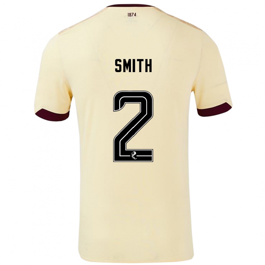 Herren Fußball Lucas Smith #2 Creme Burgunderrot Auswärtstrikot Trikot 2024/25 T-Shirt Luxemburg